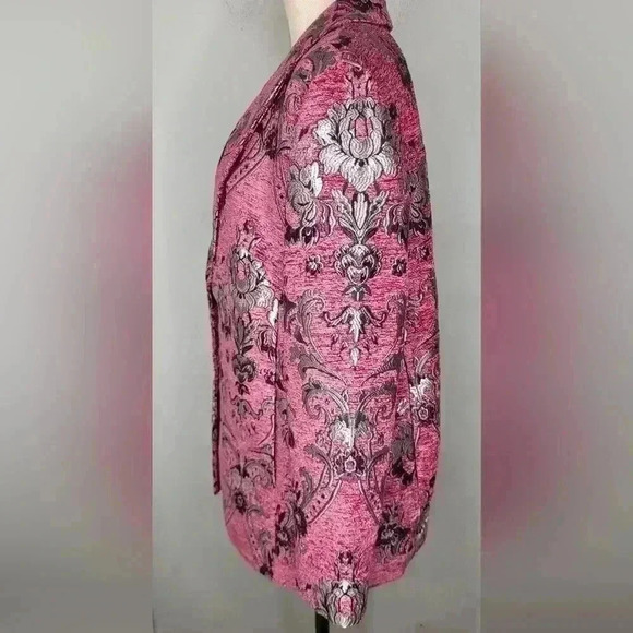 Susan Graver Regular Jacquard Tapestry Notch Collar Jacket Women's Size 16 P - Picture 5 of 11